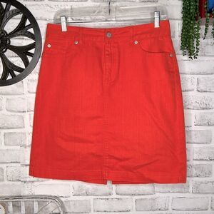 L.L. Bean Coral Jean Skirt Favorite Fit Straight Size 10
